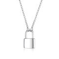wholesale 925 Sterling Silver Necklace, Cross-Border Hot-Sell Solid Lock Pendant Chain Minimalist Luxury Niche High-End Collarbone Necklace-0-4