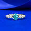 wholesale S925 silver jewelry 5*7mm Paraiba small fresh fashion ring for spring and summer seasons-0-0