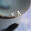 wholesale 9K Gold Korean Wholesale Mini Star Pure 9K Gold with Diamond Stars-0-2