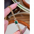 wholesale Metal Material, Zhuozhifan Jewelry New Simulated Emerald 6*8 Bracelet Simple Fashion Sense High-End Sense 1 Carat Bracelet-0-2