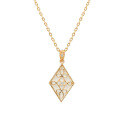 wholesale S925 gold-plated metal material, Dunli lightweight luxury retro geometric necklace, openwork window pattern enamel collarbone chain, women'spendant-0-4