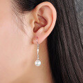 wholesale S925 Sterling Silver Light Luxury Niche Style Bead Pearl Earrings for Women, Minimalist and Fashionable Pearl Ear Accessories Factory Wholesale-0-3