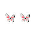 wholesale Sterling Silver Sweet Little Butterfly Threaded Stud Earrings, Small and Dainty, Can Be Worn While Sleeping, for Women G7829-0-4