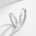 wholesale S925 Sterling Silver Minimalist Moebius Ring Couple Set, Small Luxury Creative Ins Style Matching Bands for 520 Valentine's Day Gift-0-2