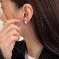 wholesale S925 Sterling Silver Minimalist Waterdrop Stud Earrings, French-inspired Indie Design, Gift for Girlfriend or Best Friend-0-1