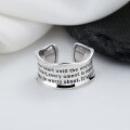 wholesale S925 Sterling Silver Retro Wave Graffiti Letter Ring-0-0