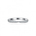 S925 Silver Moissanite Crossover Women's Euro-American Fashion Row Ring Tail Ring-0-4