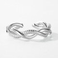 wholesale S925 Sterling Silver Stylish Line Wave Ring, Korean Trendy Design, Elegant and High-End, Wholesale Index Finger Rings-0-3