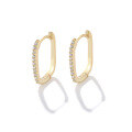 wholesale S925 sterling silver oval ear climber with rhinestones, trendy design-0-7
