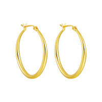 wholesale S925 Sterling Silver Minimalist Geometric Hoop Earrings for Women, Small and Simple, High-End Style-18K gold [30mm]  925 silver