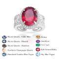 wholesale S925 Sterling Silver Luxury Old Money Style Gemstone Ring for Women, European and American Retro Fashion, Set with Lab-Grown Ruby-0-7