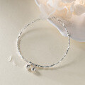 wholesale S925 Silver New Light Luxury Niche Design High-end Bamboo Knot Bell Crushed Silver Bead Anklet S7512-0-1
