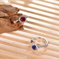 wholesale 18K Gold 08ct Round Lab-Grown Ruby Rotating Women's Minimalist Moissanite Ring-0-2