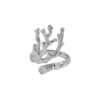 wholesale S925 Sterling Silver Korean Version Ins Minimalist Niche Design Versatile Vine Texture Open Adjustable Ring for Women-Platinum [No. 11/Adjustable] Opening adjustable