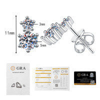 925 Sterling Silver D Color Moissanite Shiny Six-Prong Earrings-1.2-carat moissanite  925 silver