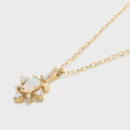 wholesale S925 silver-plated 14K gold Australian opal necklace with a fashionable and minimalist snowflake design-0-5