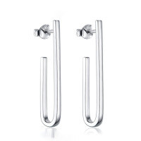 wholesale Metal: 925 Sterling Silver, JJ Geometric Bar Earrings, Silver Earrings, Light Luxury High-End Sense Jewelry, Wholesale Cross-Border Hot-Selling Ins-Stud Earrings 925 Silver