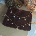 wholesale S925 Gold-Plated Metal, Dreamy Opal Bracelet Bead Chain, Light Luxury, Sparkling Stackable Fashion Gift-0-0