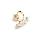 wholesale 925 Silver Gold Plated, DunLi New Gentle Shell Flower Ear Clip with Zirconia for Women, No Piercing Required-0-2