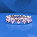 wholesale S925 Silver Full Diamond Pavé 5*5 Heart-Shaped Row Ring, Zhuo Zhifan New Style Cross-Border Ins Trend European and American Design-0-2