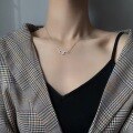 wholesale S925 Sterling Silver Square Double Ring Necklace for Women, Summer Minimalist Luxury High-End Sense Versatile Ins Style Collarbone Chain-0-1