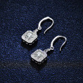 S925 Silver Moissanite Earrings with Luxury Square Envelope and Tassel Design-0-0