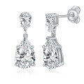 wholesale 18k Gold Plated S925 Silver 7*11mm Pear-Shaped Full Moissanite Stud Earrings, New Style-0-4