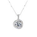 wholesale PT950 plated 925 silver moissanite necklace with classic fine workmanship, rotating fashion, simple cross pendant, hot-selling internationally-0-4