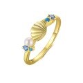wholesale S925 Sterling Silver Shell Ring For Women, Summer Ocean Vacation Style With Zircon And Pearl, Fashion Versatile Wholesale-0-0