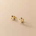 wholesale S925 Sterling Silver Minimalist Synthetic Pearl Three-Leaf Ear Clasp Fashion Elegant Earrings M00629-0-3