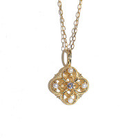 wholesale 18K Gold Necklace High-end Accessory with Genuine Pearl and Gemstone Inlay, Courtly Chinese Style Fashion Luxury Pendant for Women-Gold 18K