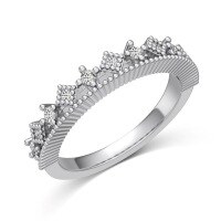 wholesale S925 Sterling Silver French Viral Ring for Women, Small and Exquisite, Light Luxury, Flexible Spinning Ring with Oval and Heart-shaped Zircon-Platinum DY121195-SW-WH 5