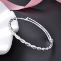 wholesale 999 Sterling Silver Floral Bamboo Knot Adjustable Bangle Bracelet for Mother's Day Gift for Mom-0-0