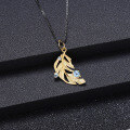 wholesale S925 Silver Designer High-End Gemstone Pendant, Unique Feather Design with Natural Topaz Necklace-0-1
