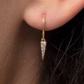 wholesale S925 silver triangle diamond stud earrings with minimalist Korean style fashion fringe ear accessories G3512-0-2