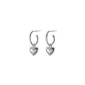 wholesale S925 Sterling Silver Summer Short Minimalist Heart Stud Earrings Korean Simple Style Polished Heart-shaped Female Earrings G9962-0-4