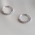 wholesale 925 Silver Plated with White Gold, Exquisite Vintage Hoop Effect Stud Earrings, Elegant New Style-0-1
