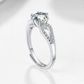 Sterling Silver D Color Moissanite Six-Prong 1 Carat Adjustable Proposal Ring-0-1