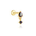 wholesale S925 Sterling Silver Ultra-sparkly Rainbow Stone Flat Head Threaded Ear Cartilage Stud,-0-17
