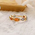 wholesale S925 Silver Literary Retro Style Citrine Peridot Labradorite Ring, Spring New Collection by Dunli Jewelry-0-2