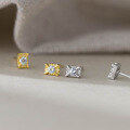 wholesale S925 Sterling Silver Exquisite Ins Niche Design Minimalist Elegance Diamond-Inlaid Rectangle Stud Earrings M06056-0-4
