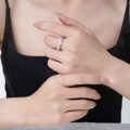 Sterling Silver Square Moissanite Ring, Amazon Bestseller, Customizable Women's Minimalist Stacking Ring-0-2