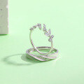 wholesale S925 Sterling Silver Forest-Style Fresh and Minimalist Couple's Ring, Ins Style High-End Feel Open-Ended Ring for 520 Valentine's Day Gift for Girlfriend-0-3