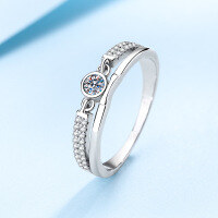 wholesale PT950 Gold Plated 925 Sterling Silver Women's Ring with 10 Points Moissanite Round Halo Movable Diamond Ring Factory Direct Supply Jewelry-10 points Moissanite No. 11