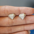 S925 Silver Moissanite Stud Earrings Hip-Hop Geometric Unisex Cross-Border-0-0
