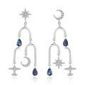 wholesale S925 Sterling Silver Spring and Summer New European Palace Chandelier Earrings with Natural Gemstones, Elegant and High-End Earrings-0-3