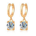 925 Sterling Silver Cross-Border Moissanite Heart Bullhead Stud Earrings-0-3