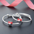 wholesale S999 Sterling Silver Cute Kitten Pattern Adjustable Infant Bracelet for Wholesale-0-2