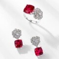 wholesale S925 Sterling Silver Plated Cultivated Ruby Ring, Light Luxury European-American Style Simulated Rose Index Finger Ring for Wholesale-0-3