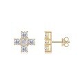 wholesale 925 Silver Gold Simple Moissanite Cross Earrings for Women, Small Minimalist Design, High-End Feel, Hypoallergenic-0-1